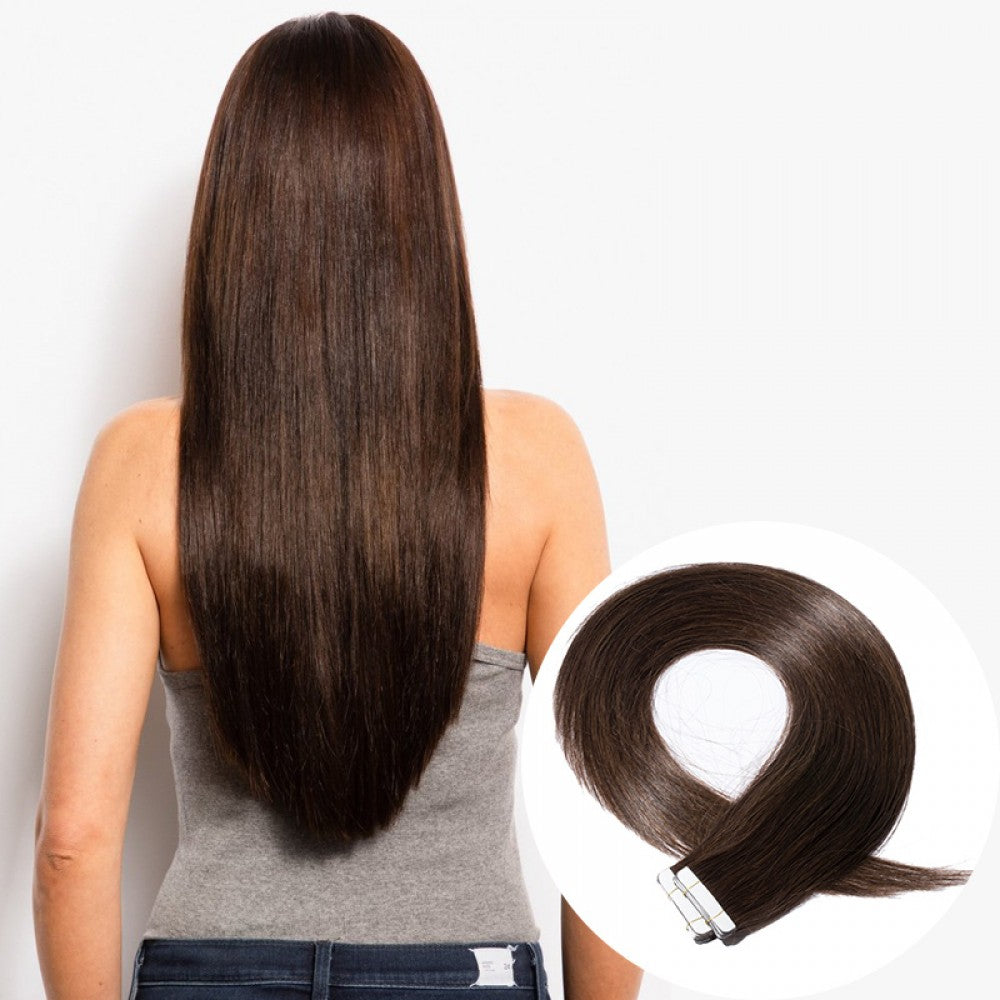 Tape in Hair Extensions Dark Brown 18"