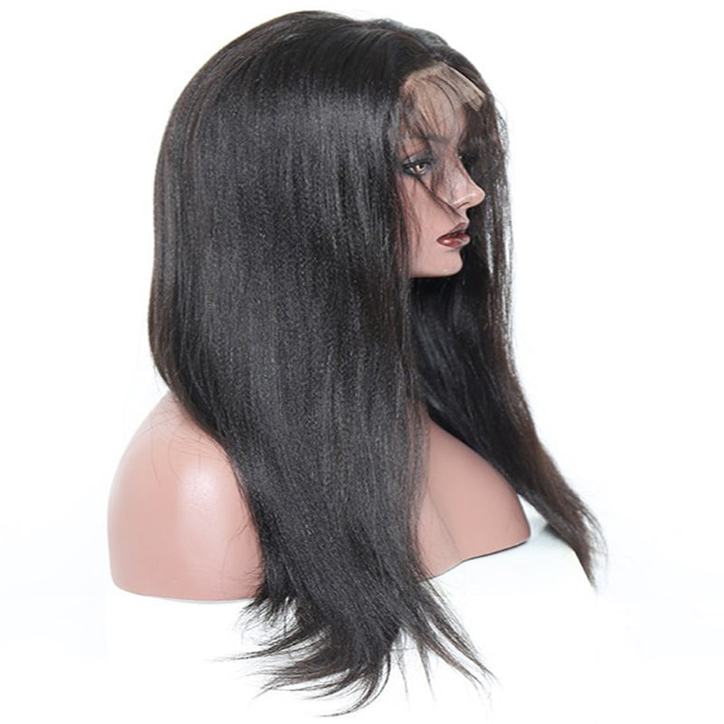 LACE FRONT WIG 16″ NATURAL BLACK 130% DENSITY