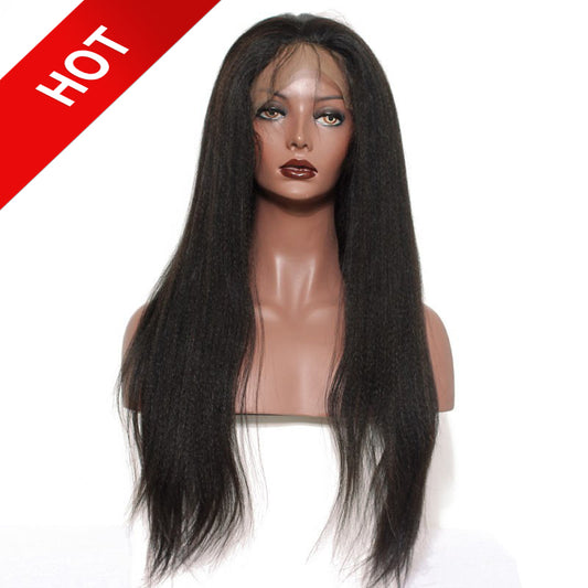 LACE FRONT WIG 22″ NATURAL BLACK 130% DENSITY