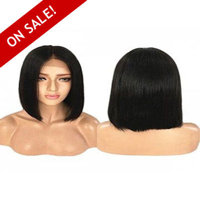 LACE FRONT BOB WIG 8″ NATURAL BLACK/BROWN 150% DENSITY